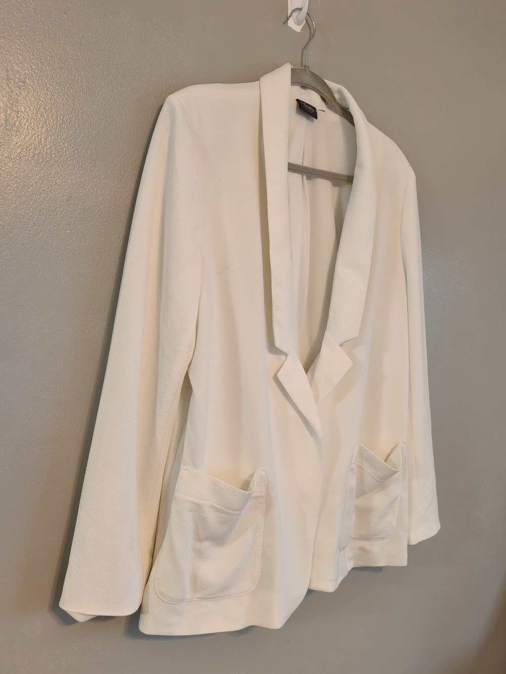 Open-Front Off-white Blazer Jacket